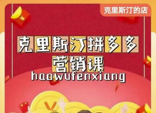 克里斯汀拼多多运营课，适合小白初涉平台，低成本入门资料-资料聚-淘金-淘金阁-网上教程第一资源库