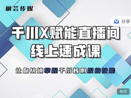 枫芸传媒-线上千川提升课，提升千川认知，提升千川投放效果资料-资料聚-淘金-淘金阁-网上教程第一资源库
