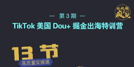 TikTok美国Dou+掘金出海特训营，美国dou+成功投放95%资料-资料聚-淘金-淘金阁-网上教程第一资源库
