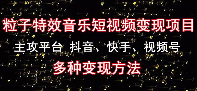 黄岛主《粒子特效音乐短视频变现项目》主攻平台抖音、快手、视频号多种变现方法资料-资料聚-淘金-淘金阁-网上教程第一资源库