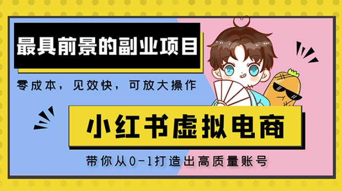 小红书蓝海大市场虚拟电商项目，手把手带你打造出日赚2000+高质量红薯账号资料-资料聚-淘金-淘金阁-网上教程第一资源库