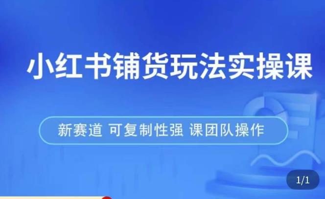 小红书铺货玩法实操课，流量大，竞争小，非常好做，新赛道，可复制性强，可团队操作资料-资料聚-淘金-淘金阁-网上教程第一资源库